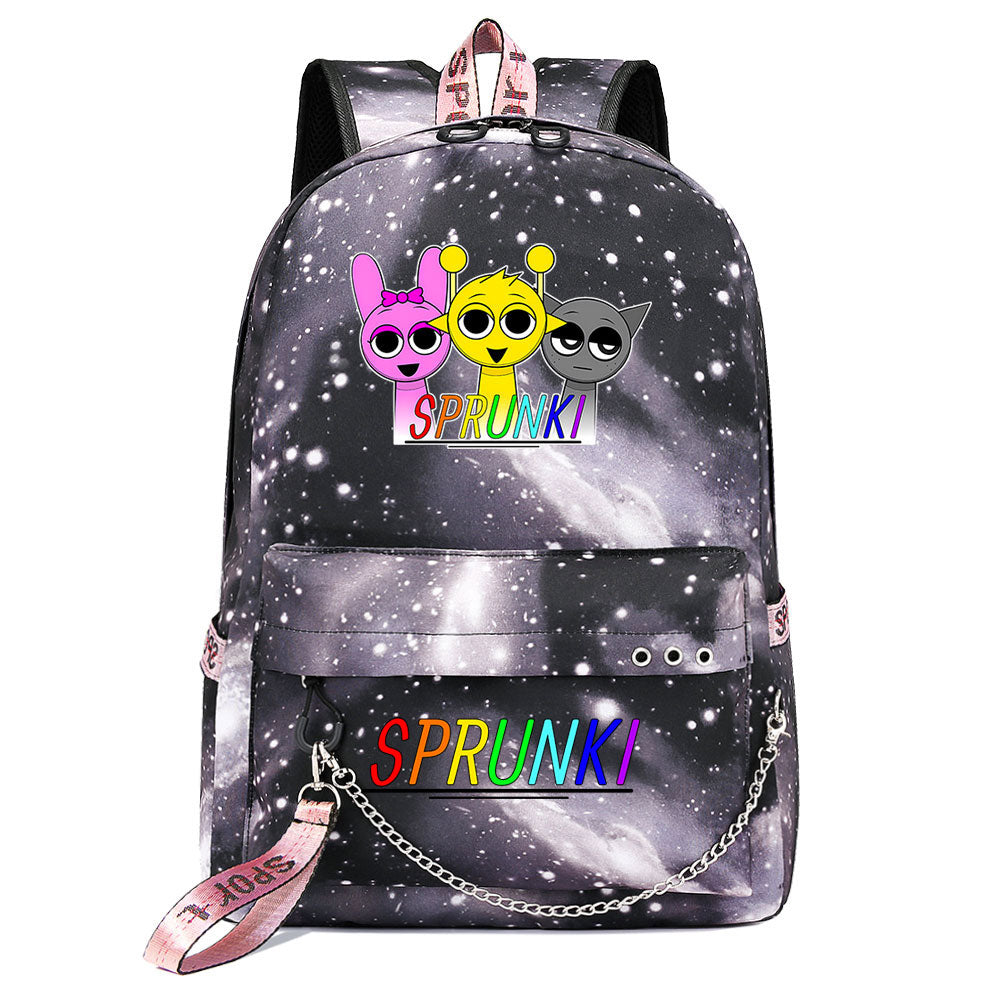 Sprunki USB Charging Backpack Shoolbag Notebook Bag Gifts for Kids Students