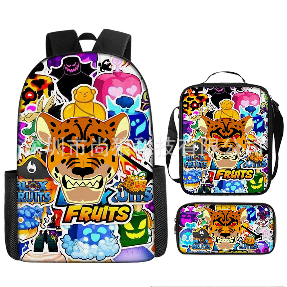 Nightmare Critters Schoolbag Backpack Lunch Bag Pencil Case 3pcs Set Gift for Kids Students