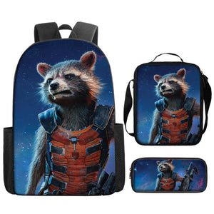 Guardians of the Galaxy Schoolbag Backpack Lunch Bag Pencil Case 3pcs Set Gift for Kids Students