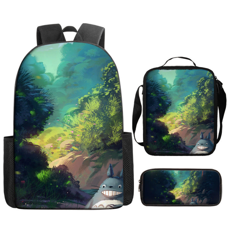 My Neighbor Totoro Schoolbag Backpack Lunch Bag Pencil Case 3pcs Set Gift for Kids Students