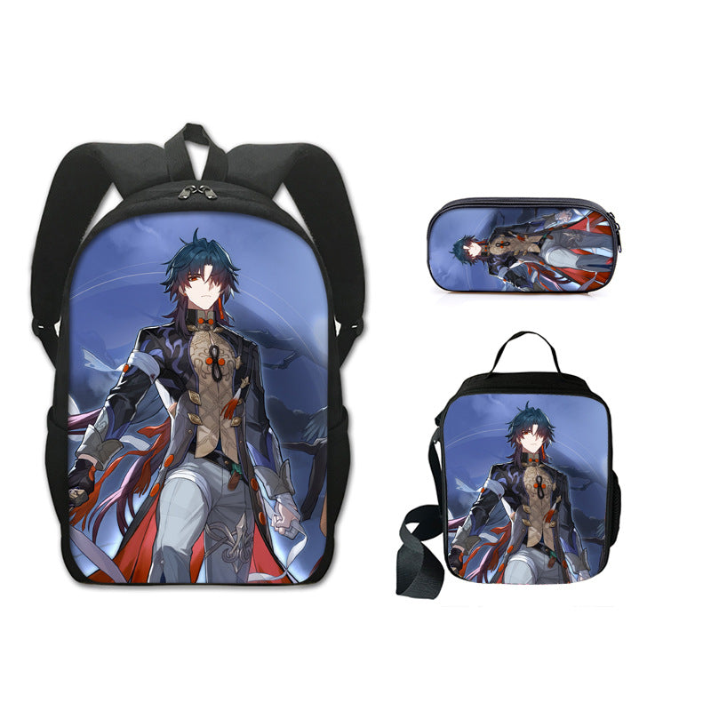 Honkai Impact 3 Schoolbag Backpack Lunch Bag Pencil Case 3pcs Set Gift for Kids Students