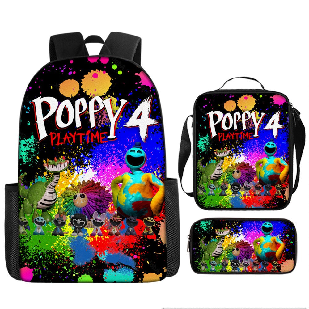 Nightmare Critters Schoolbag Backpack Lunch Bag Pencil Case 3pcs Set Gift for Kids Students