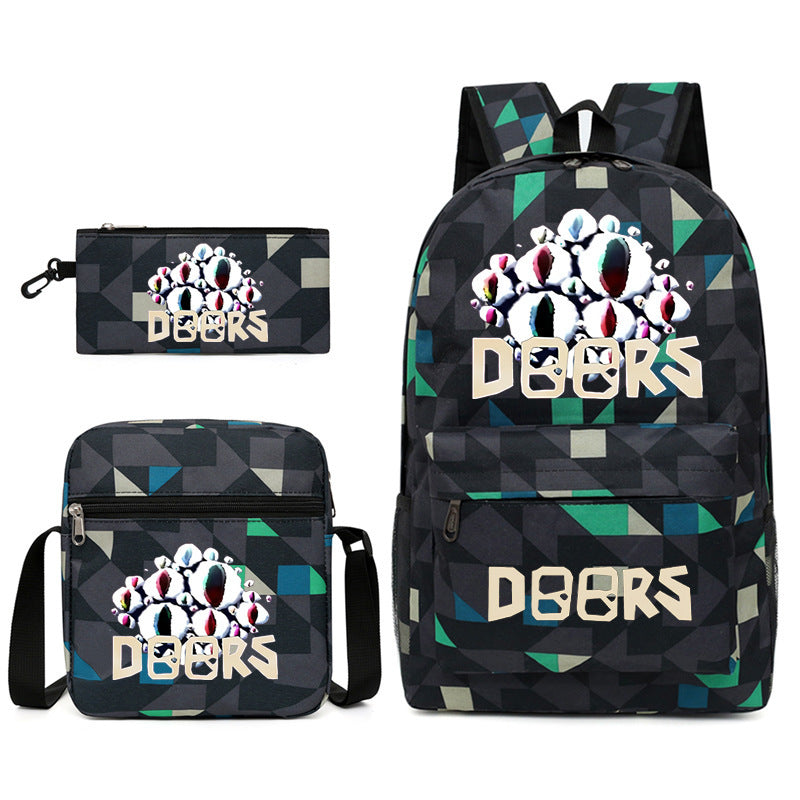 Roblox Doors SchoolBag Backpack Shoulder Bag Book Pencil Bags  3pcs Set