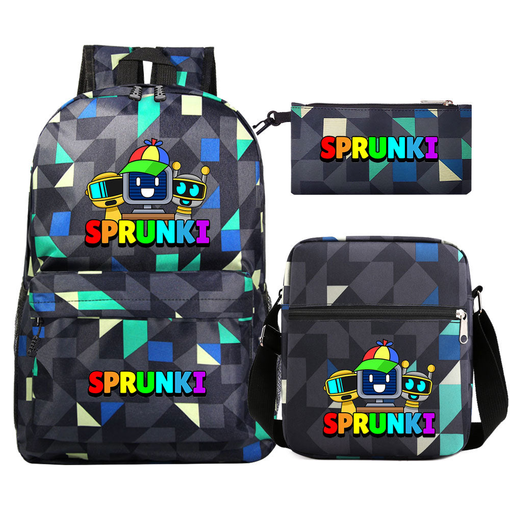 Sprunki SchoolBag Backpack Shoulder Bag Book Pencil Bags  3pcs Set