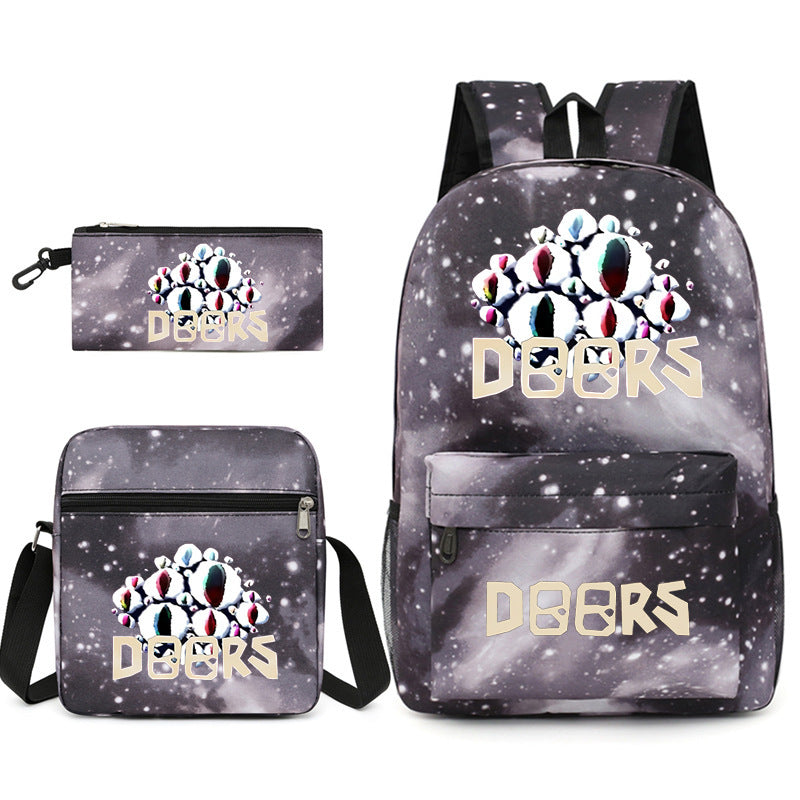 Roblox Doors SchoolBag Backpack Shoulder Bag Book Pencil Bags  3pcs Set