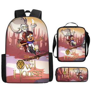 The Owl House  Schoolbag Backpack Lunch Bag Pencil Case 3pcs Set Gift for Kids Students