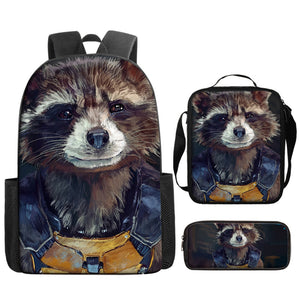 Guardians of the Galaxy Schoolbag Backpack Lunch Bag Pencil Case 3pcs Set Gift for Kids Students