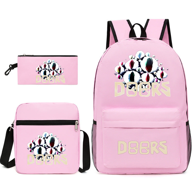 Roblox Doors SchoolBag Backpack Shoulder Bag Book Pencil Bags  3pcs Set