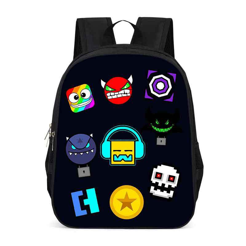Geometry Dash Backpack School Sports Bag for Kids Boy Girl Kindergarten