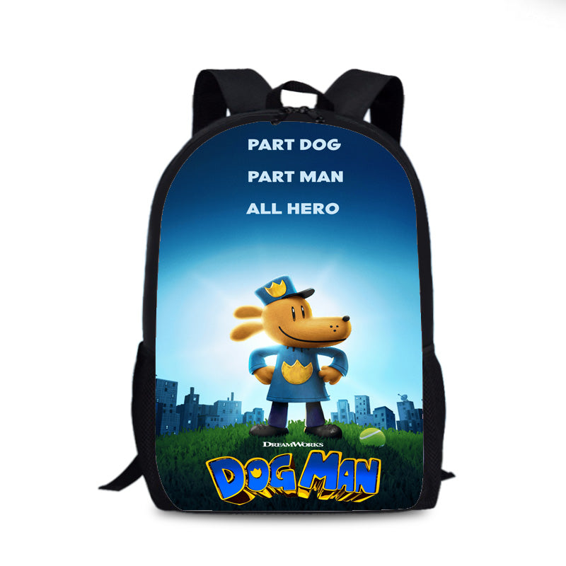 Dog Man Backpack School Sports Bag