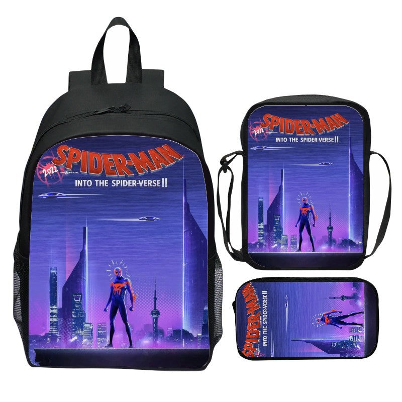 Spider Man  Across the Spider Verse Schoolbag Backpack Lunch Bag Pencil Case 3pcs Set Gift for Kids Students