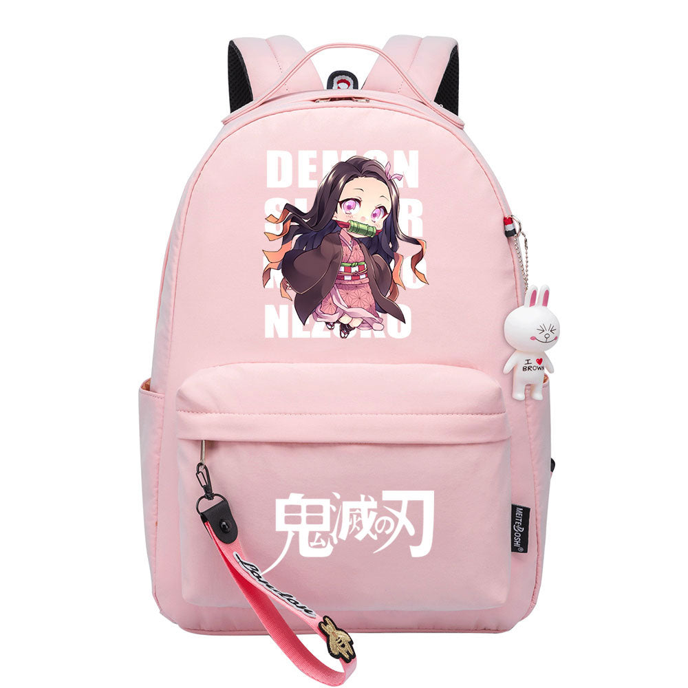 Demon Slayer Kimetsu No Yaiba Kamado Nezuko Cosplay Backpack School Bag Water Proof
