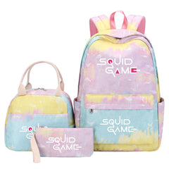 Squid Game Pink Starry Sky SchoolBag Backpack Lunch Box Bag Book Pencil Bags 3pcs Set