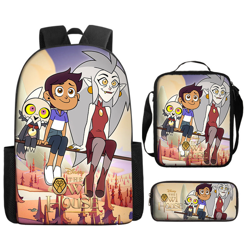 The Owl House  Schoolbag Backpack Lunch Bag Pencil Case 3pcs Set Gift for Kids Students