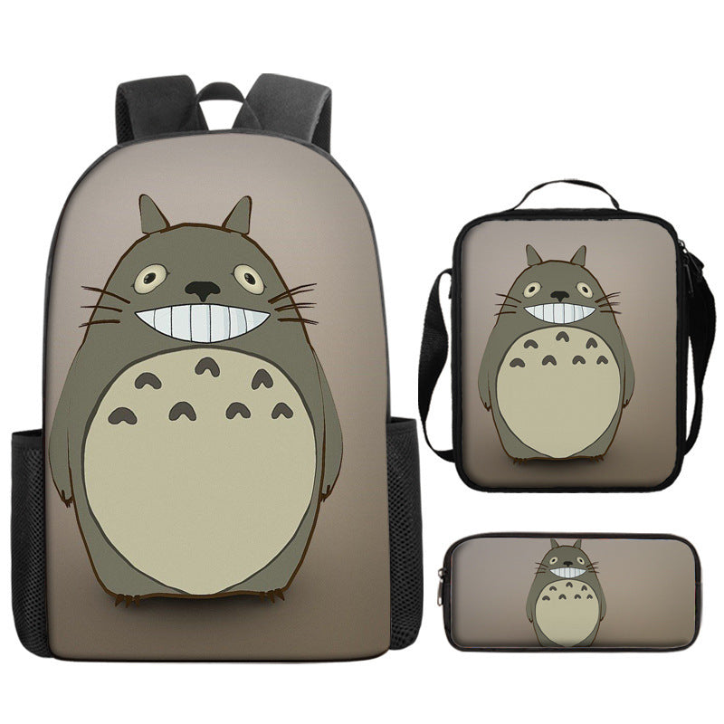 My Neighbor Totoro Schoolbag Backpack Lunch Bag Pencil Case 3pcs Set Gift for Kids Students