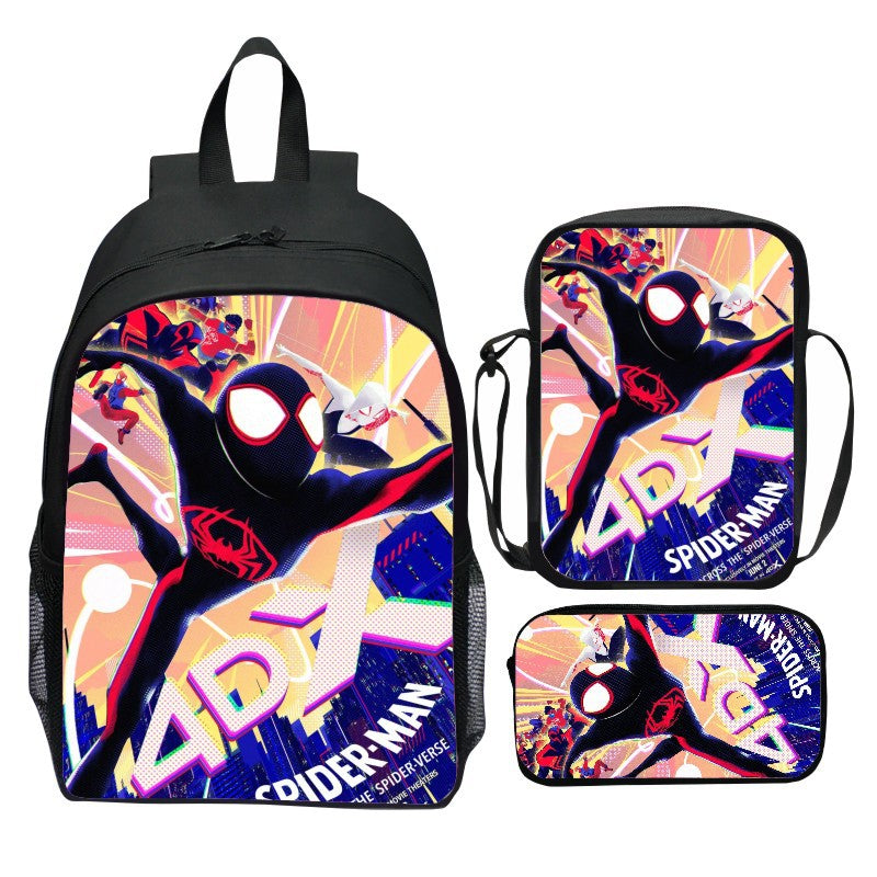 Spider Man  Across the Spider Verse Schoolbag Backpack Lunch Bag Pencil Case 3pcs Set Gift for Kids Students