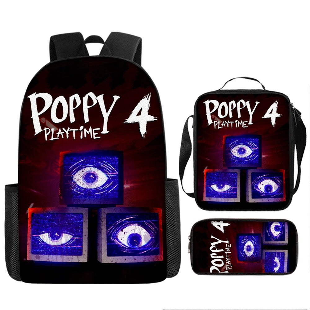 Nightmare Critters Schoolbag Backpack Lunch Bag Pencil Case 3pcs Set Gift for Kids Students
