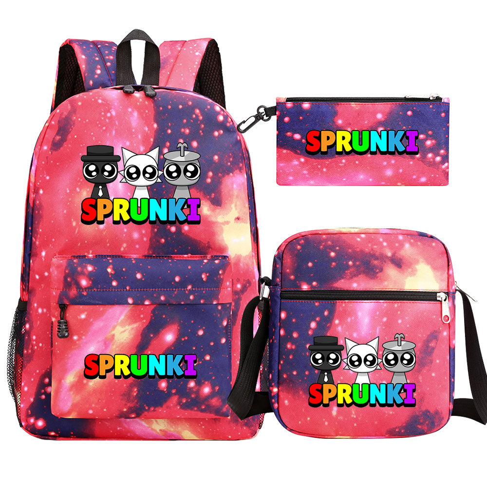 Sprunki SchoolBag Backpack Shoulder Bag Book Pencil Bags  3pcs Set