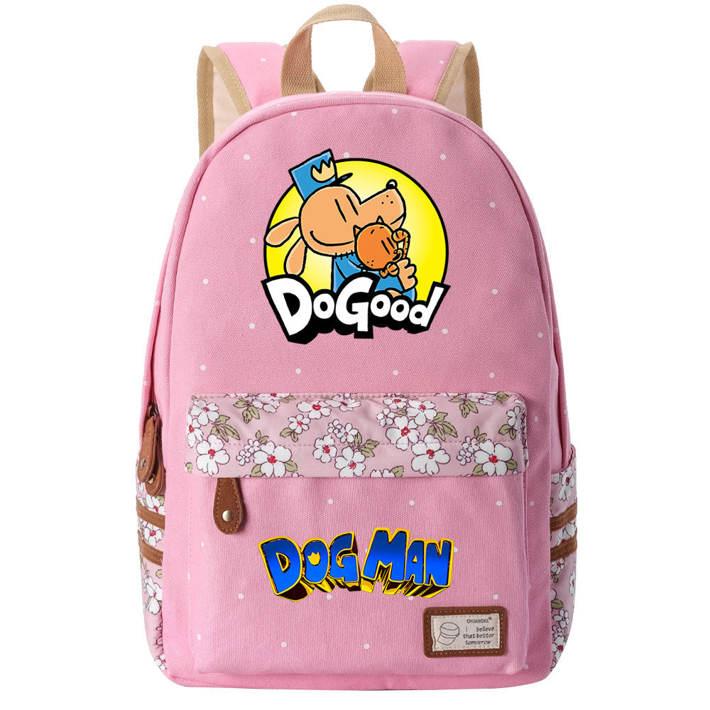 Dog Man Fashion Canvas Travel Backpack School Bag