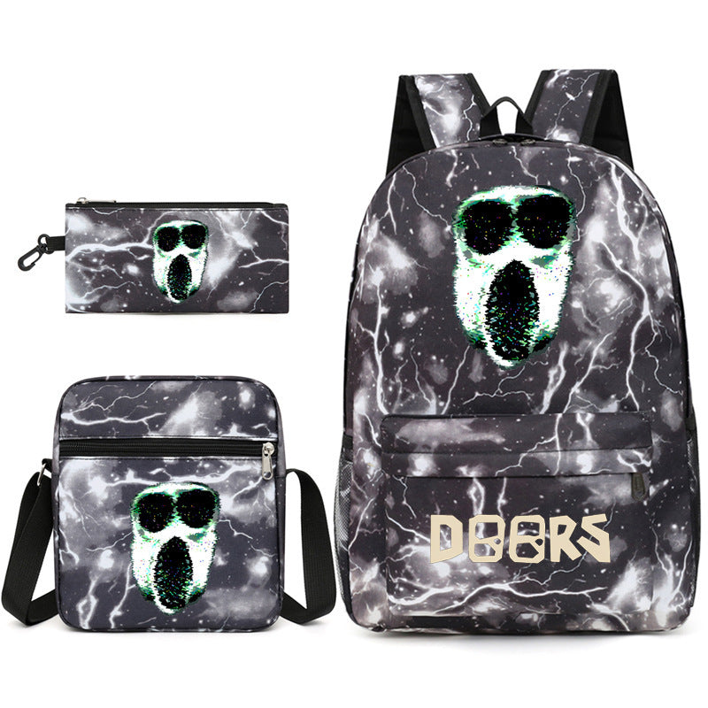 Roblox Doors SchoolBag Backpack Shoulder Bag Book Pencil Bags  3pcs Set
