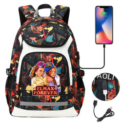 Strangers Things Max Mayfield USB Charging Backpack School NoteBook Laptop Travel Bags