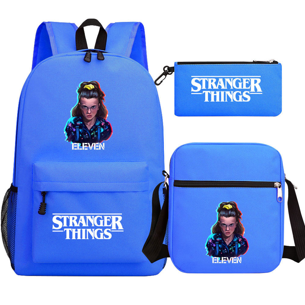 Strangers Things El SchoolBag Backpack Shoulder Bag Book Pencil Bags 3pcs Set