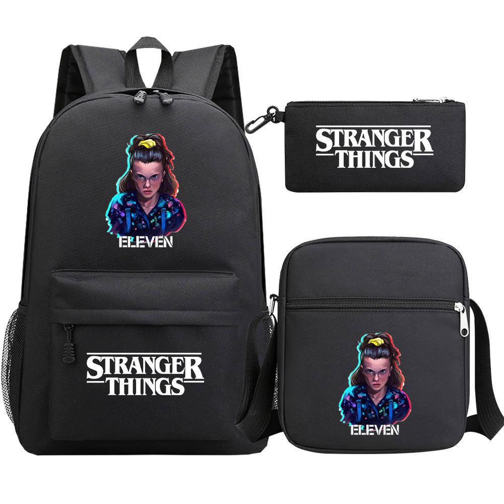 Strangers Things El SchoolBag Backpack Shoulder Bag Book Pencil Bags 3pcs Set