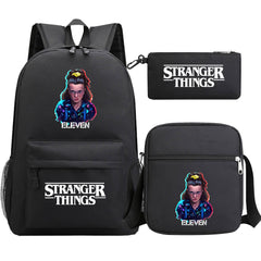 Strangers Things El SchoolBag Backpack Shoulder Bag Book Pencil Bags 3pcs Set