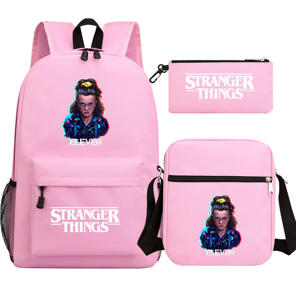 Strangers Things El SchoolBag Backpack Shoulder Bag Book Pencil Bags 3pcs Set
