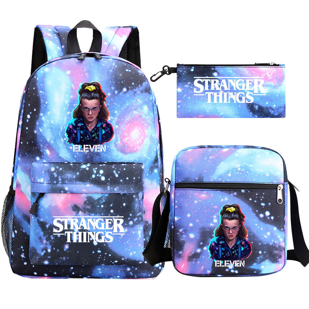 Strangers Things El SchoolBag Backpack Shoulder Bag Book Pencil Bags 3pcs Set