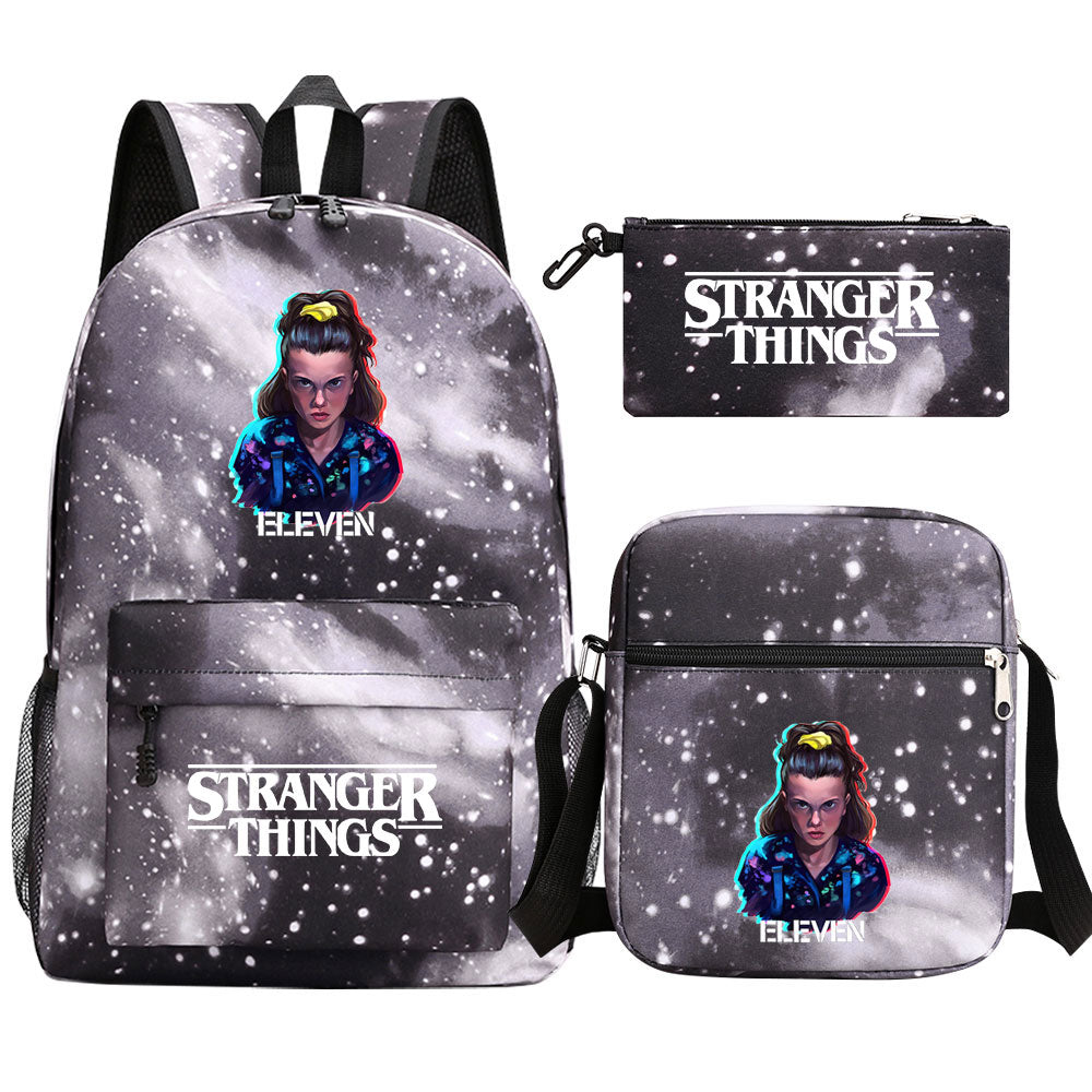 Strangers Things El SchoolBag Backpack Shoulder Bag Book Pencil Bags 3pcs Set