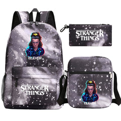 Strangers Things El SchoolBag Backpack Shoulder Bag Book Pencil Bags 3pcs Set