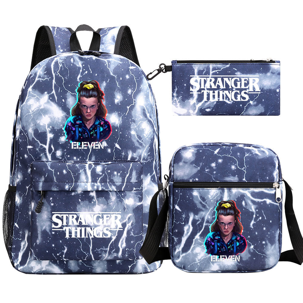 Strangers Things El SchoolBag Backpack Shoulder Bag Book Pencil Bags 3pcs Set