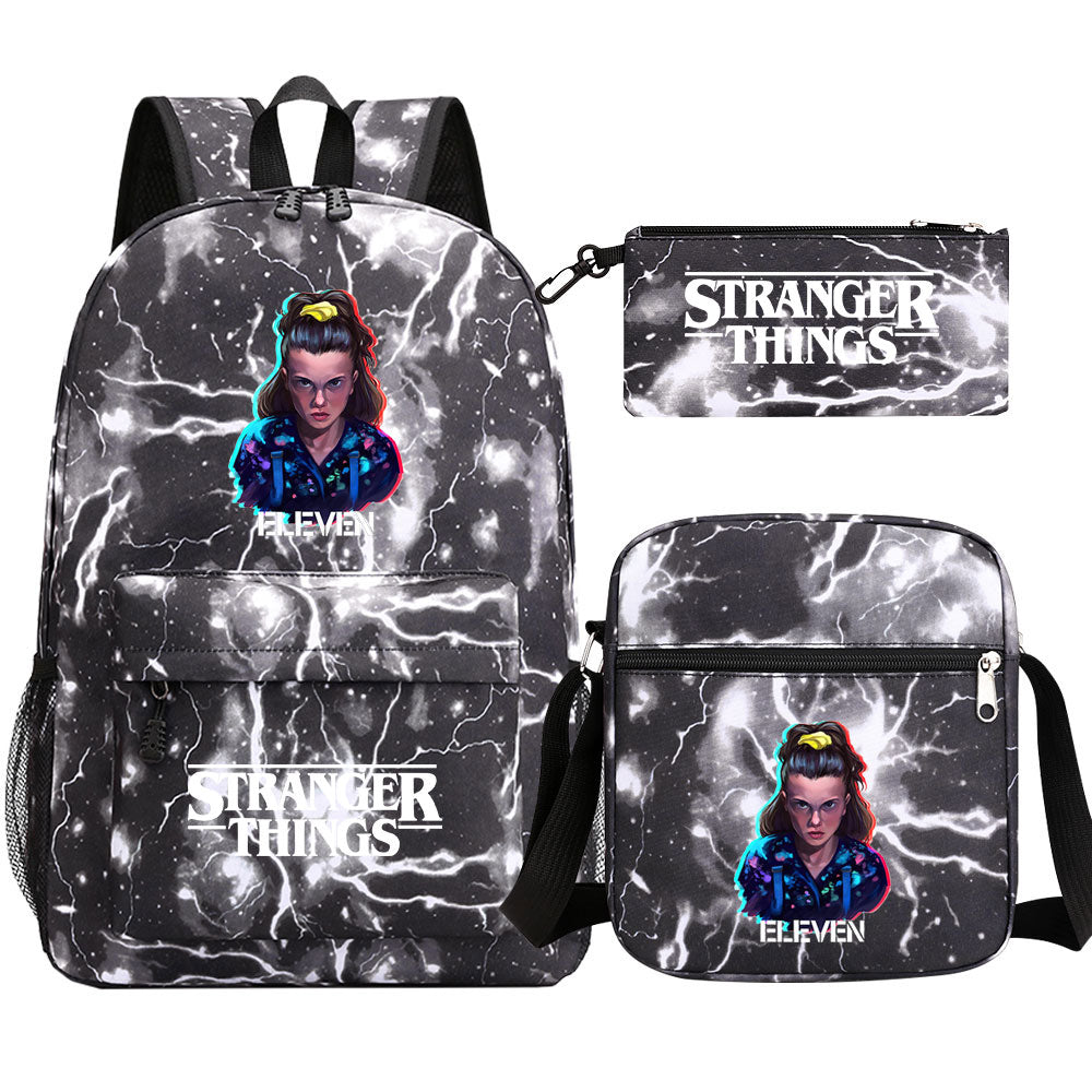 Strangers Things El SchoolBag Backpack Shoulder Bag Book Pencil Bags 3pcs Set