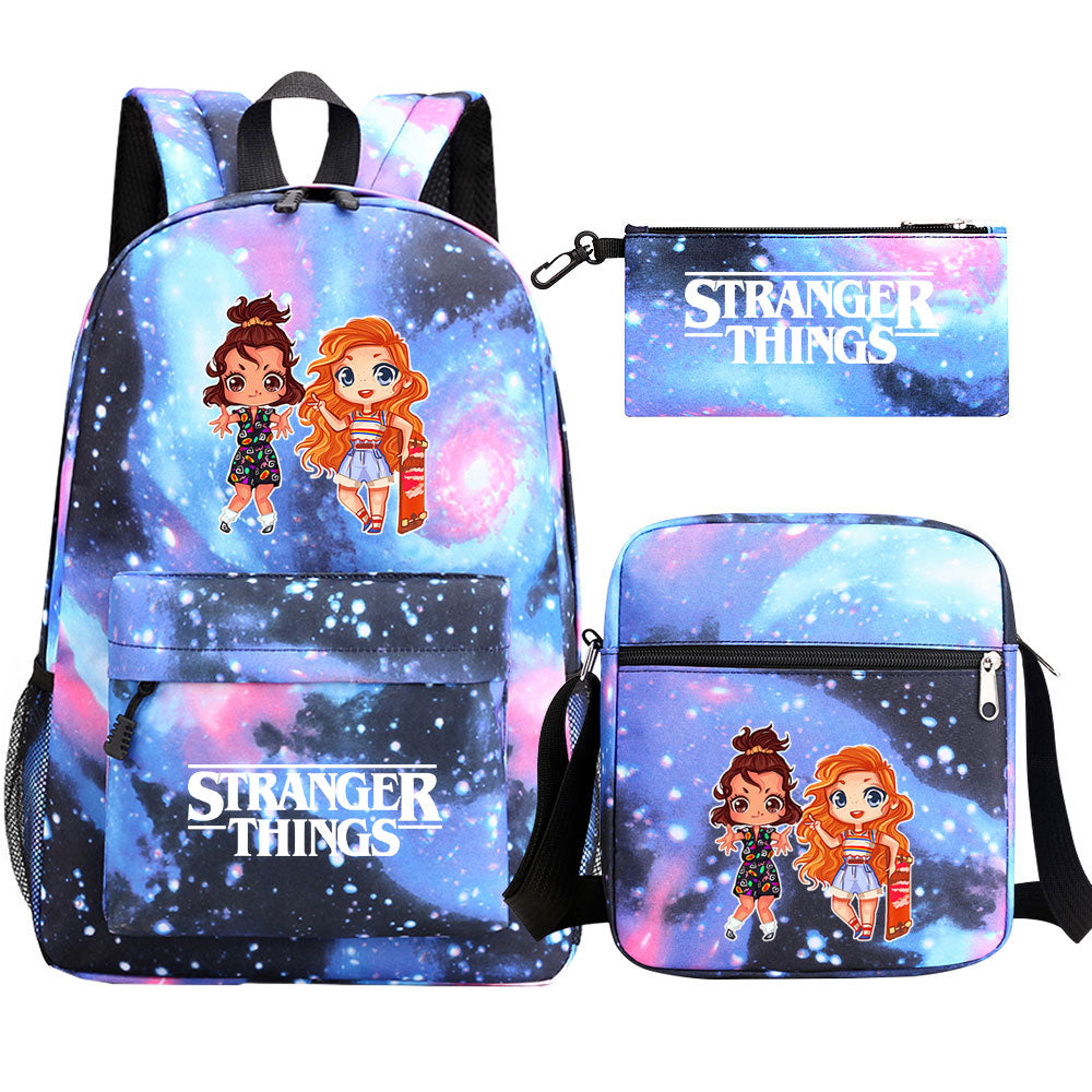 Strangers Things Max Mayfield SchoolBag Backpack Shoulder Bag Book Pencil Bags 3pcs Set