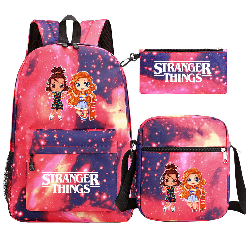 Strangers Things Max Mayfield SchoolBag Backpack Shoulder Bag Book Pencil Bags 3pcs Set