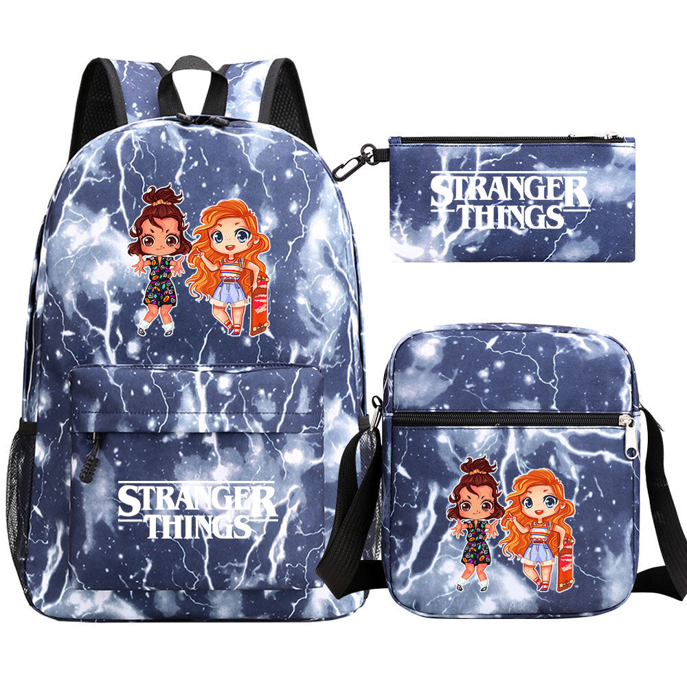 Strangers Things Max Mayfield SchoolBag Backpack Shoulder Bag Book Pencil Bags 3pcs Set