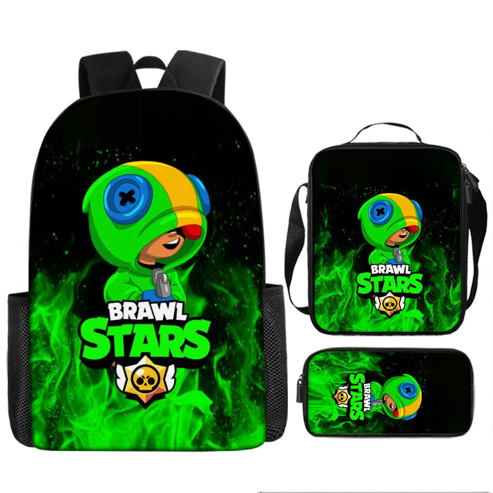 Brawl Stars Schoolbag Backpack Lunch Bag Pencil Case 3pcs Set Gift for Kids Students