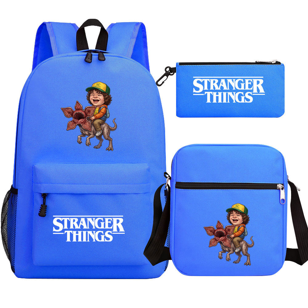 Strangers Things Dustin Henderson SchoolBag Backpack Shoulder Bag Book Pencil Bags 3pcs Set