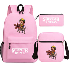 Strangers Things Dustin Henderson SchoolBag Backpack Shoulder Bag Book Pencil Bags 3pcs Set