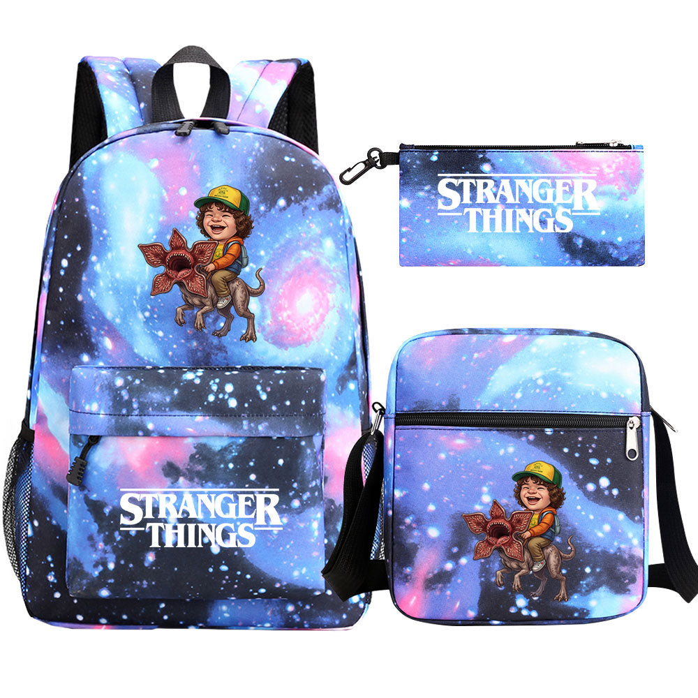 Strangers Things Dustin Henderson SchoolBag Backpack Shoulder Bag Book Pencil Bags 3pcs Set