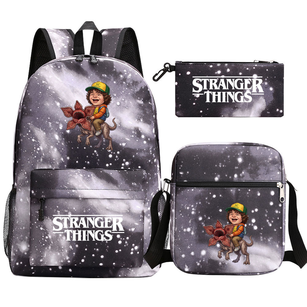 Strangers Things Dustin Henderson SchoolBag Backpack Shoulder Bag Book Pencil Bags 3pcs Set