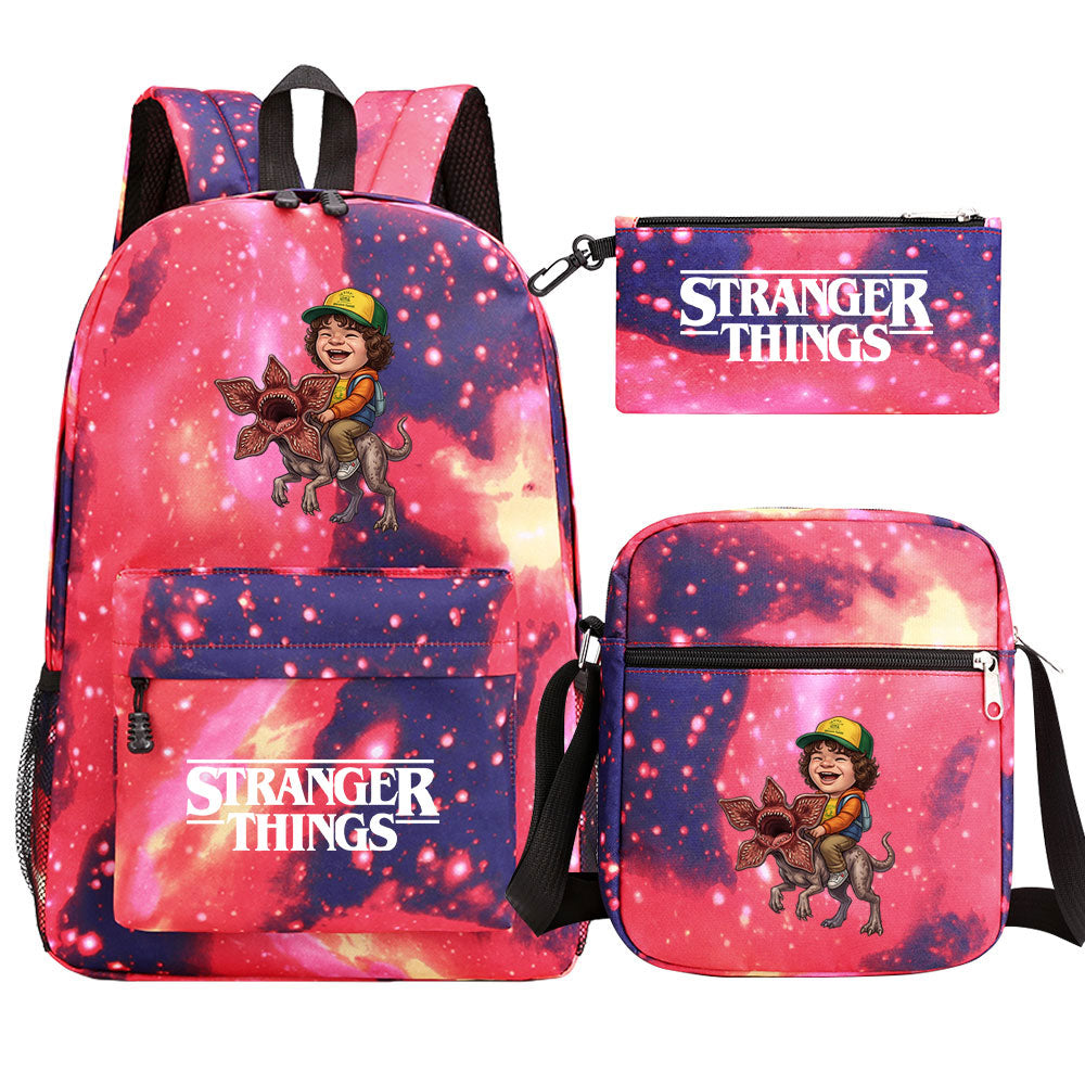 Strangers Things Dustin Henderson SchoolBag Backpack Shoulder Bag Book Pencil Bags 3pcs Set