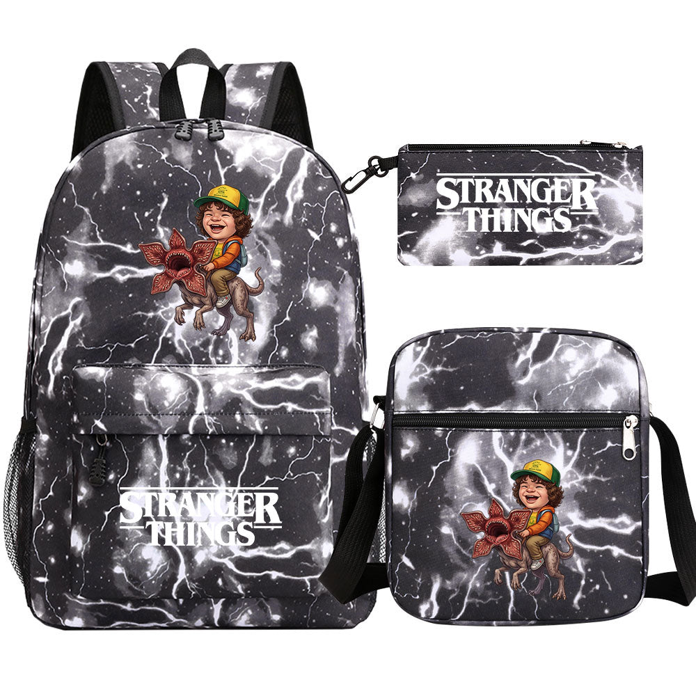 Strangers Things Dustin Henderson SchoolBag Backpack Shoulder Bag Book Pencil Bags 3pcs Set