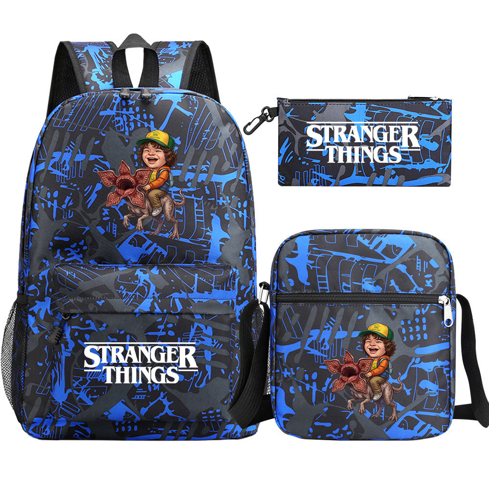 Strangers Things Dustin Henderson SchoolBag Backpack Shoulder Bag Book Pencil Bags 3pcs Set