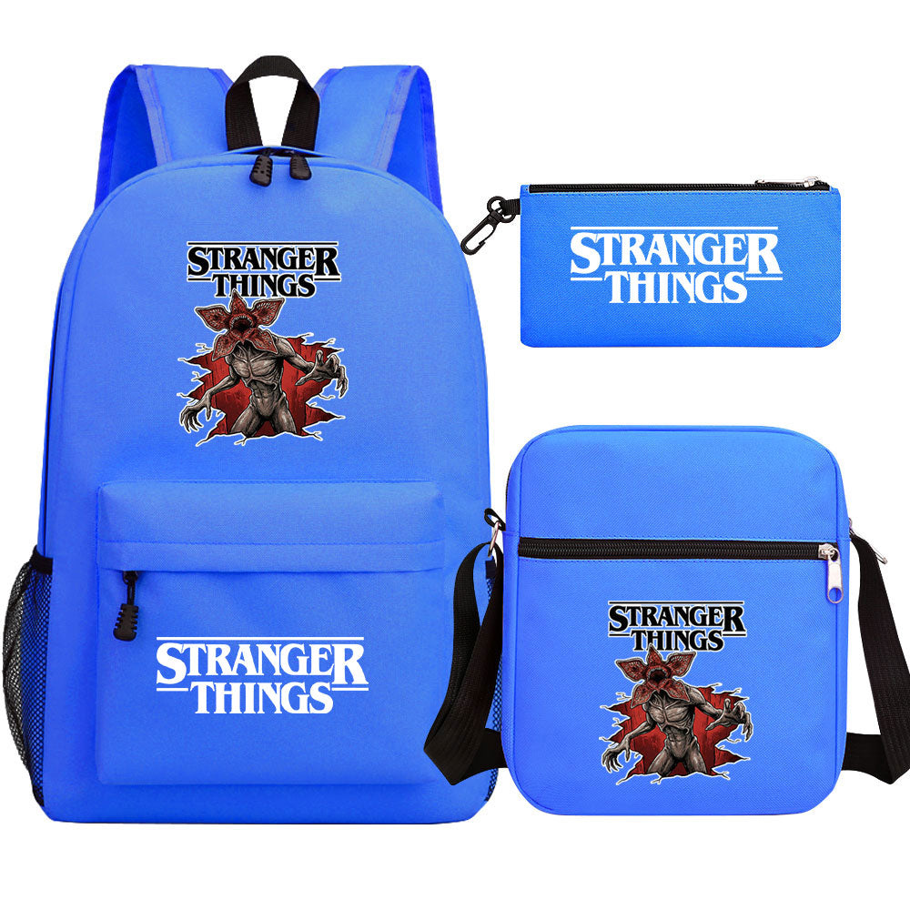 Strangers Things The Demogorgon SchoolBag Backpack Shoulder Bag Book Pencil Bags 3pcs Set