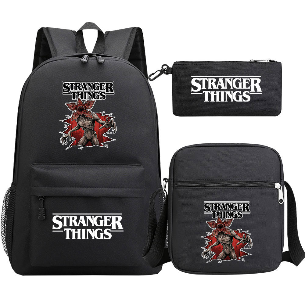 Strangers Things The Demogorgon SchoolBag Backpack Shoulder Bag Book Pencil Bags 3pcs Set