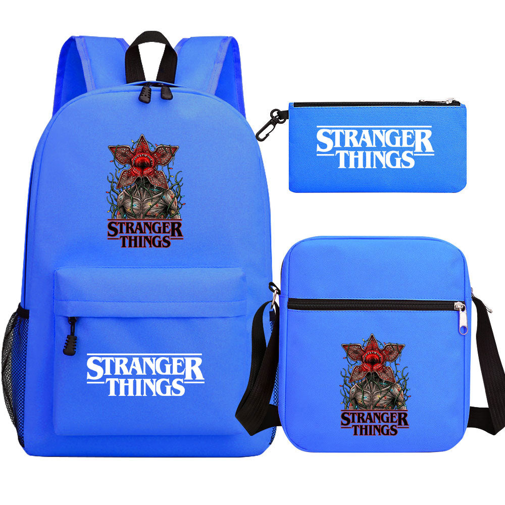Strangers Things The Demogorgon SchoolBag Backpack Shoulder Bag Book Pencil Bags 3pcs Set