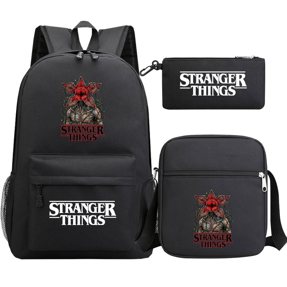 Strangers Things The Demogorgon SchoolBag Backpack Shoulder Bag Book Pencil Bags 3pcs Set