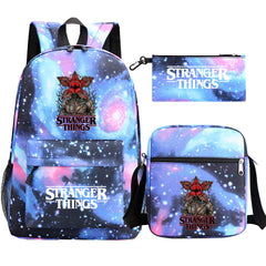 Strangers Things The Demogorgon SchoolBag Backpack Shoulder Bag Book Pencil Bags 3pcs Set